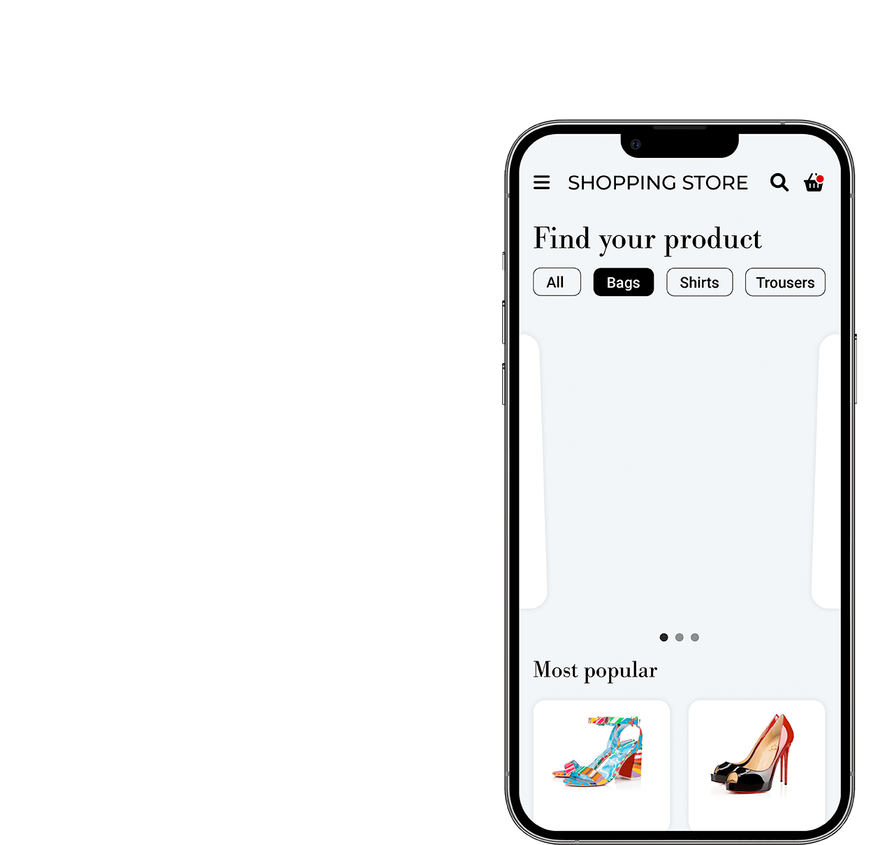 Phone with an online store application